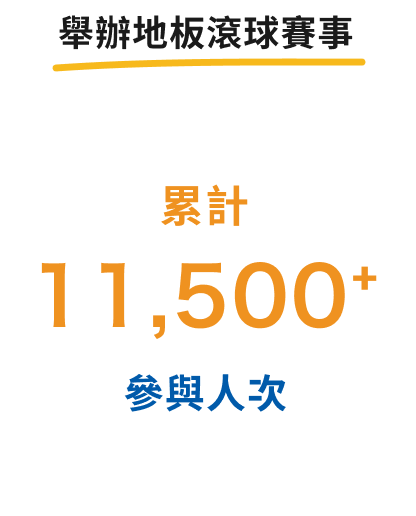 舉辦地板滾球賽事累計 11,500+ 參與人次